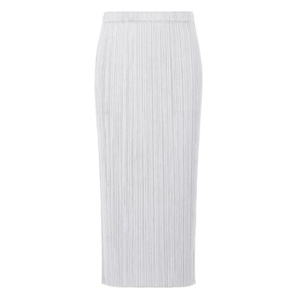 ISSEY MIYAKE Light Gray Midi Pleated Skirt NEW Size 2 (Medium)